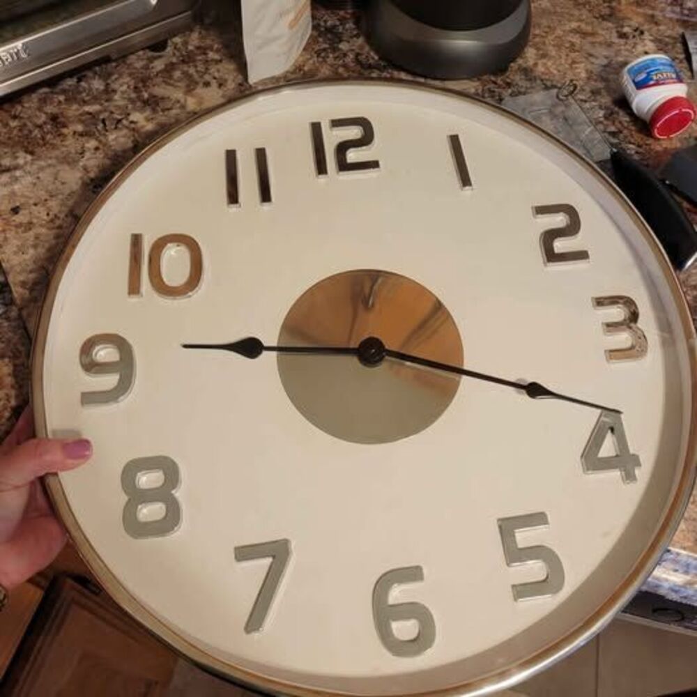 Very large modern steel clock